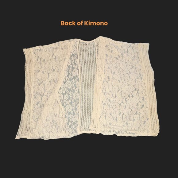 Never Worn Boho Torrid Mixed Lace and Pointelle Poncho-cream Sz 3/4 plus size - Picture 4 of 8